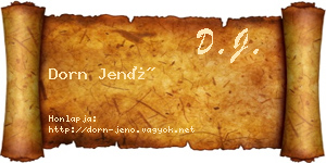 Dorn Jenő névjegykártya